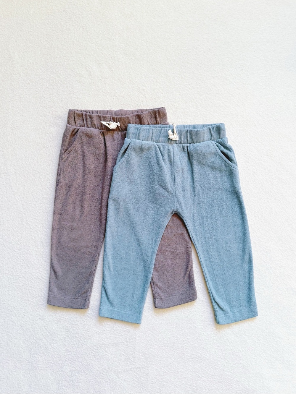 Little Planet Carter's Cozy Fleece Pants 2pc Set Slate Blue Taupe Brown Pants 2T